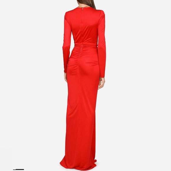 Dolce & Gabbana Long organzine dress with draping Size EU 38 US 2 - Picture 4 of 11